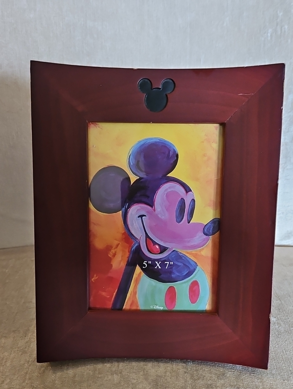 Disney Maroon Wooden Mickey Mouse Photo Frame
